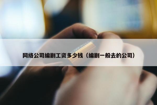 网络公司编剧工资多少钱（编剧一般去的公司）