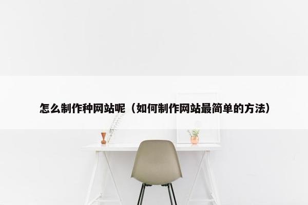 怎么制作种网站呢（如何制作网站最简单的方法）