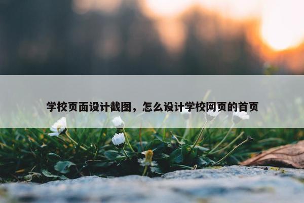 学校页面设计截图，怎么设计学校网页的首页