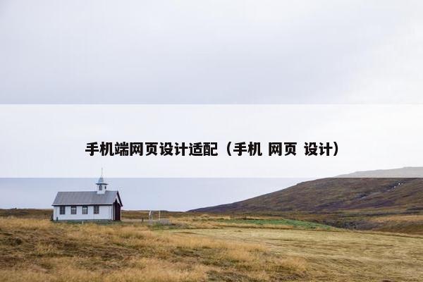 手机端网页设计适配（手机 网页 设计）