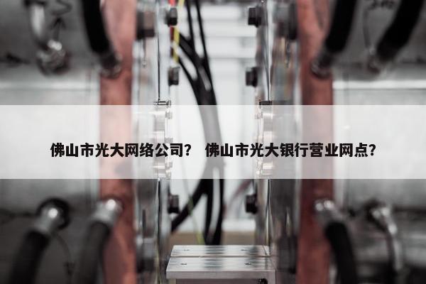 佛山市光大网络公司？ 佛山市光大银行营业网点？
