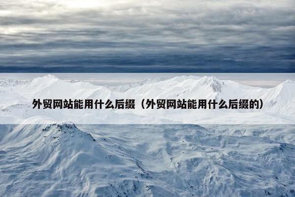 外贸网站能用什么后缀（外贸网站能用什么后缀的）