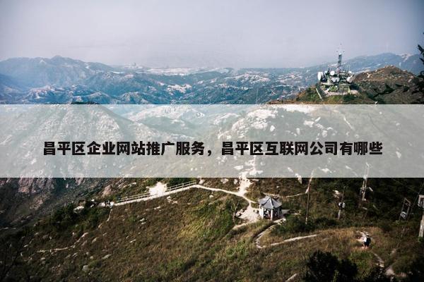 昌平区企业网站推广服务，昌平区互联网公司有哪些