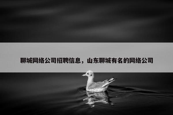 聊城网络公司招聘信息，山东聊城有名的网络公司