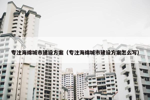 专注海绵城市建设方案（专注海绵城市建设方案怎么写）
