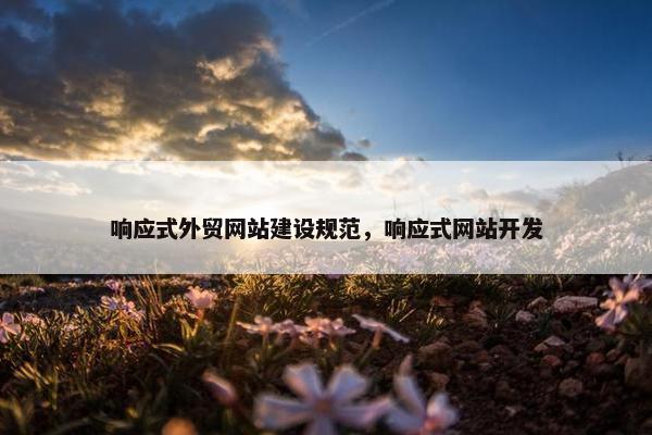 响应式外贸网站建设规范，响应式网站开发