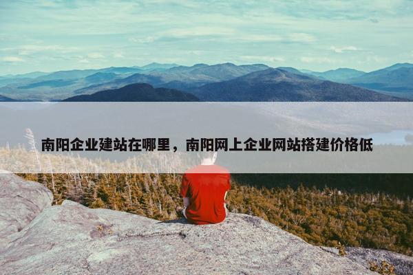 南阳企业建站在哪里，南阳网上企业网站搭建价格低