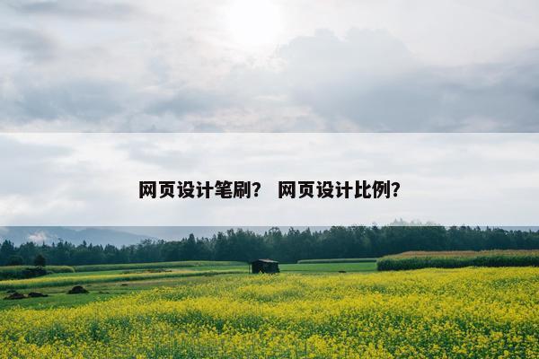 网页设计笔刷？ 网页设计比例？