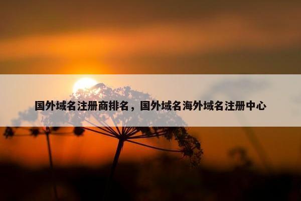 国外域名注册商排名，国外域名海外域名注册中心