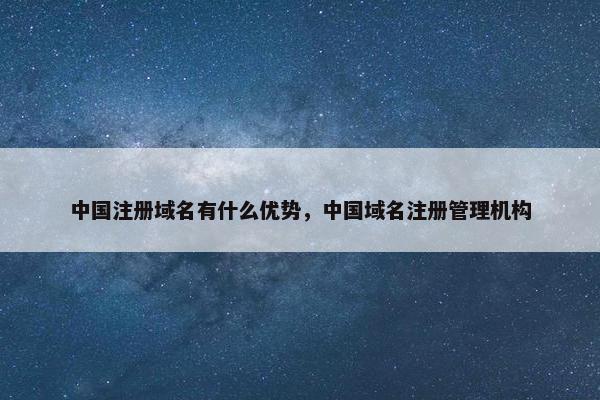 中国注册域名有什么优势，中国域名注册管理机构