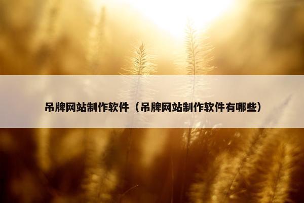 吊牌网站制作软件（吊牌网站制作软件有哪些）
