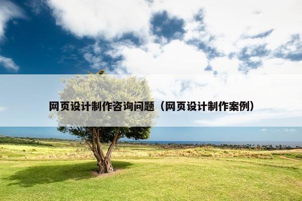 网页设计制作咨询问题（网页设计制作案例）