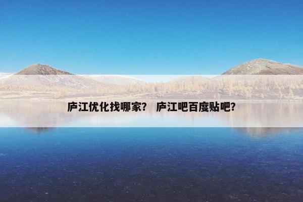 庐江优化找哪家？ 庐江吧百度贴吧？