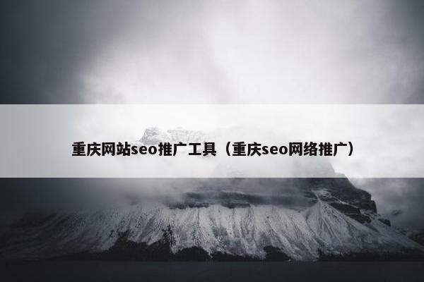 重庆网站seo推广工具（重庆seo网络推广）