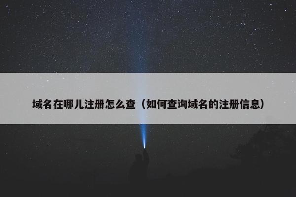 域名在哪儿注册怎么查（如何查询域名的注册信息）