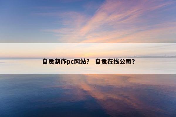 自贡制作pc网站？ 自贡在线公司？