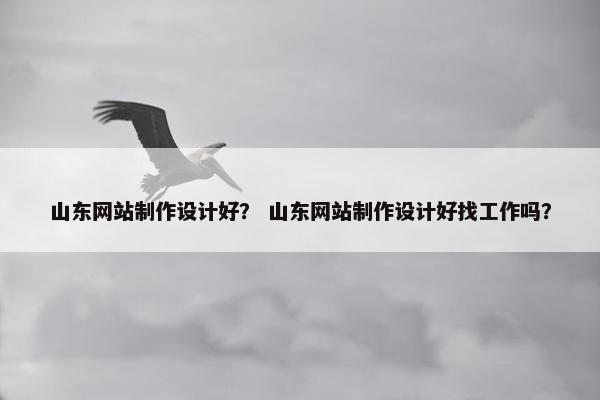 山东网站制作设计好？ 山东网站制作设计好找工作吗？