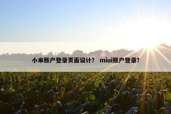小米账户登录页面设计？ miui账户登录？