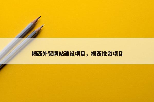 揭西外贸网站建设项目，揭西投资项目