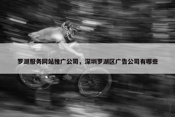 罗湖服务网站推广公司，深圳罗湖区广告公司有哪些