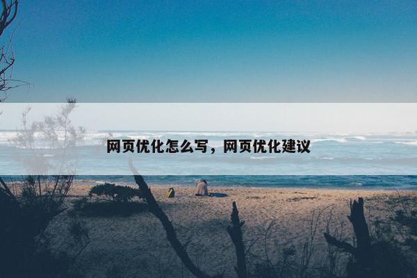 网页优化怎么写，网页优化建议