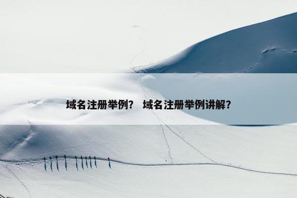 域名注册举例？ 域名注册举例讲解？