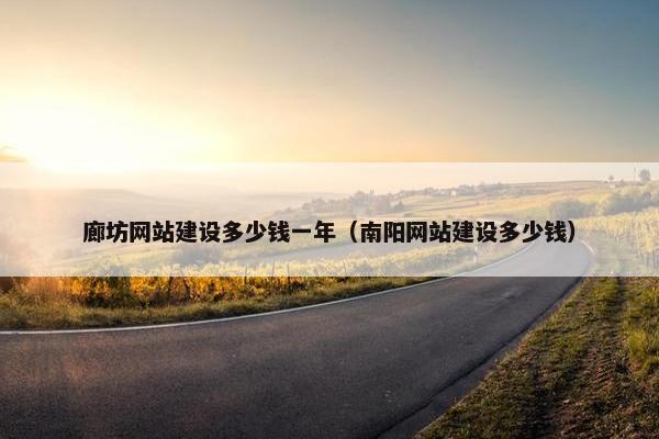 廊坊网站建设多少钱一年（南阳网站建设多少钱）