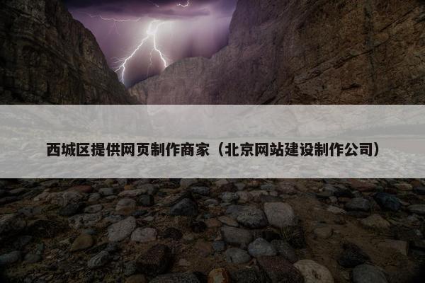 西城区提供网页制作商家（北京网站建设制作公司）