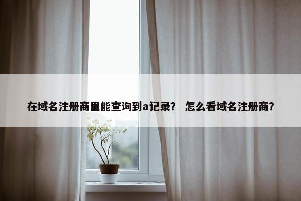 在域名注册商里能查询到a记录？ 怎么看域名注册商？