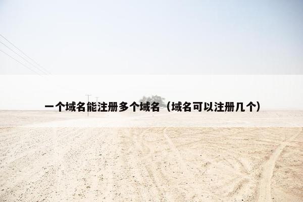 一个域名能注册多个域名（域名可以注册几个）