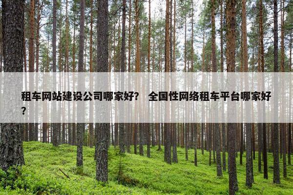 租车网站建设公司哪家好？ 全国性网络租车平台哪家好？