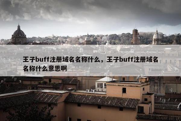 王子buff注册域名名称什么，王子buff注册域名名称什么意思啊