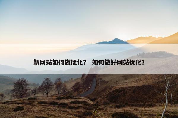 新网站如何做优化？ 如何做好网站优化？