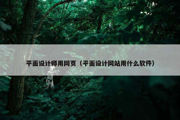 平面设计师用网页（平面设计网站用什么软件）