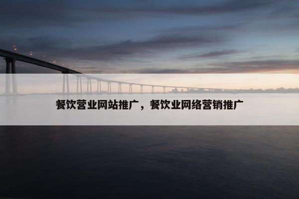 餐饮营业网站推广，餐饮业网络营销推广