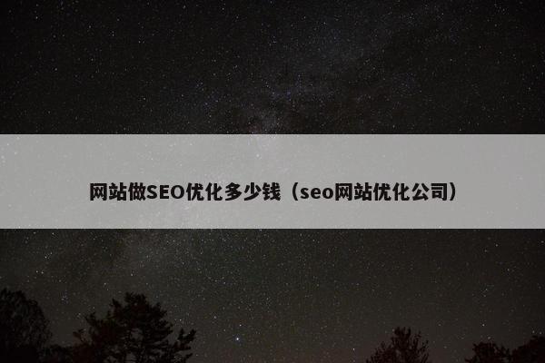 网站做SEO优化多少钱（seo网站优化公司）