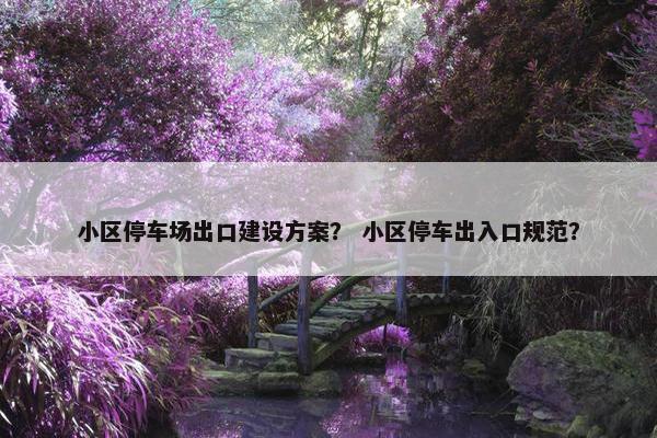 小区停车场出口建设方案？ 小区停车出入口规范？