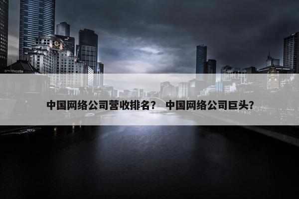 中国网络公司营收排名？ 中国网络公司巨头？