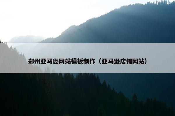 郑州亚马逊网站模板制作（亚马逊店铺网站）