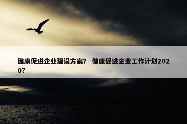 健康促进企业建设方案？ 健康促进企业工作计划2020？