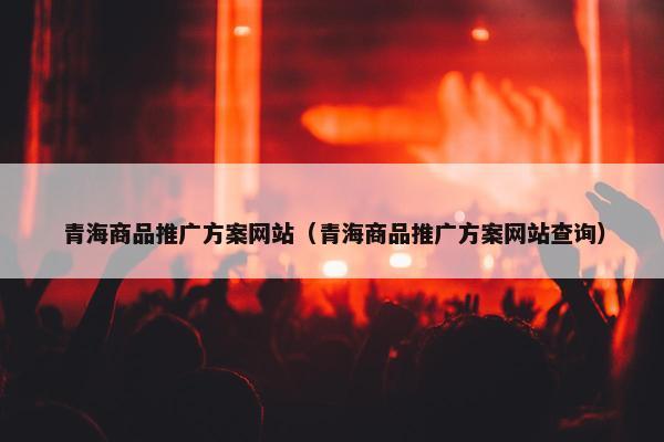 青海商品推广方案网站（青海商品推广方案网站查询）