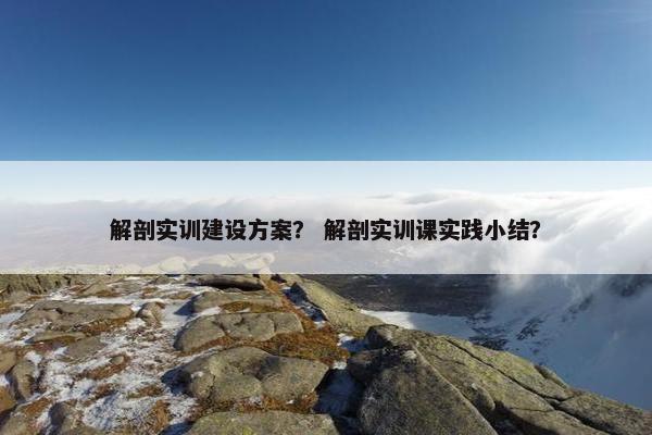 解剖实训建设方案？ 解剖实训课实践小结？
