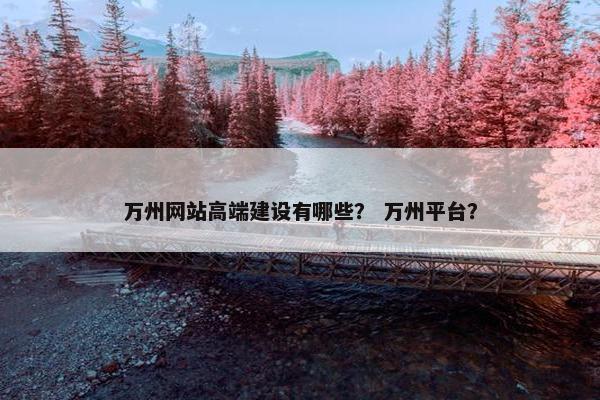 万州网站高端建设有哪些？ 万州平台？