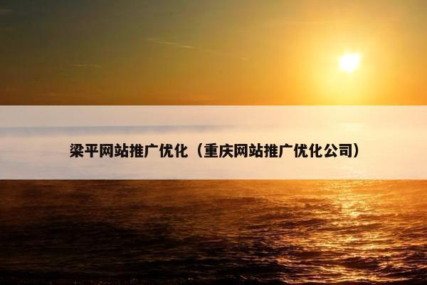 梁平网站推广优化（重庆网站推广优化公司）