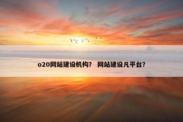 o20网站建设机构？ 网站建设凡平台？