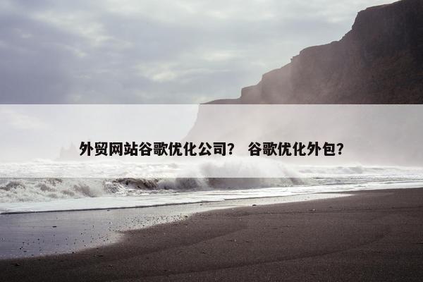 外贸网站谷歌优化公司？ 谷歌优化外包？