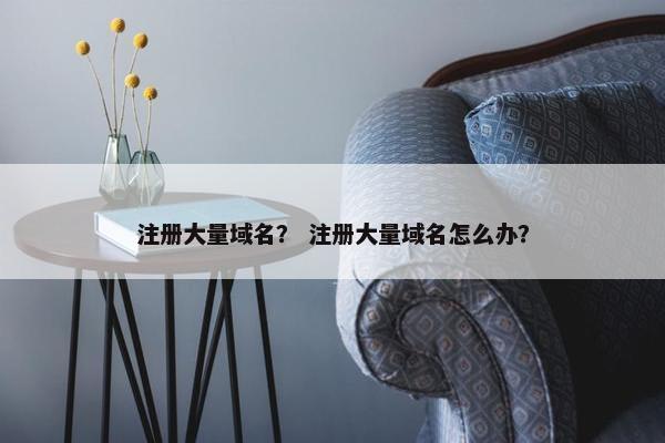 注册大量域名？ 注册大量域名怎么办？