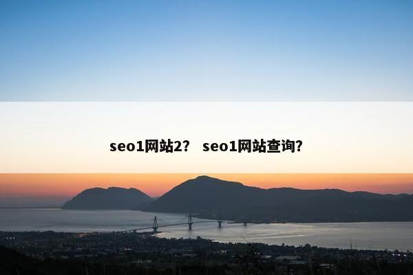 seo1网站2？ seo1网站查询？