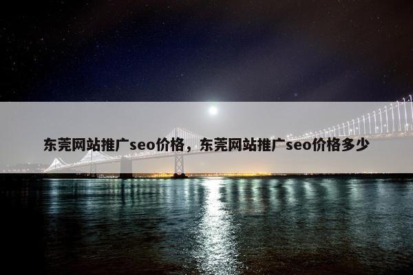 东莞网站推广seo价格，东莞网站推广seo价格多少