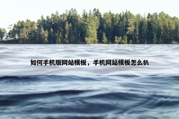 如何手机版网站模板，手机网站模板怎么扒